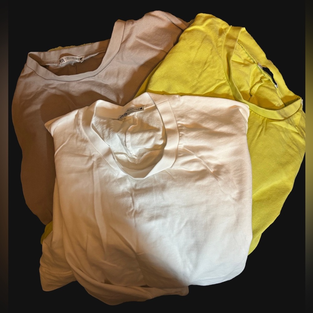 Zara Bundle of 3 qty. Cotton Dolman tops. 
3 different colors.